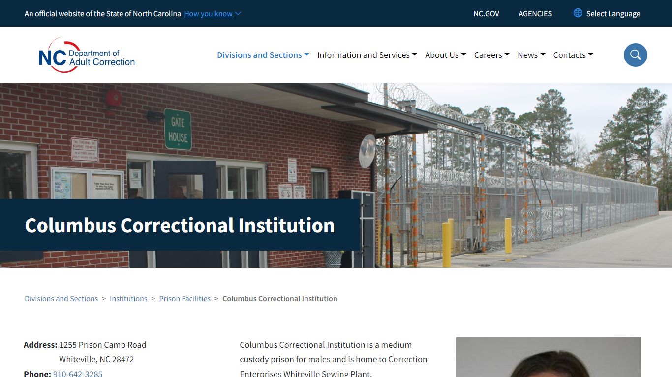 Columbus Correctional Institution | NC DAC